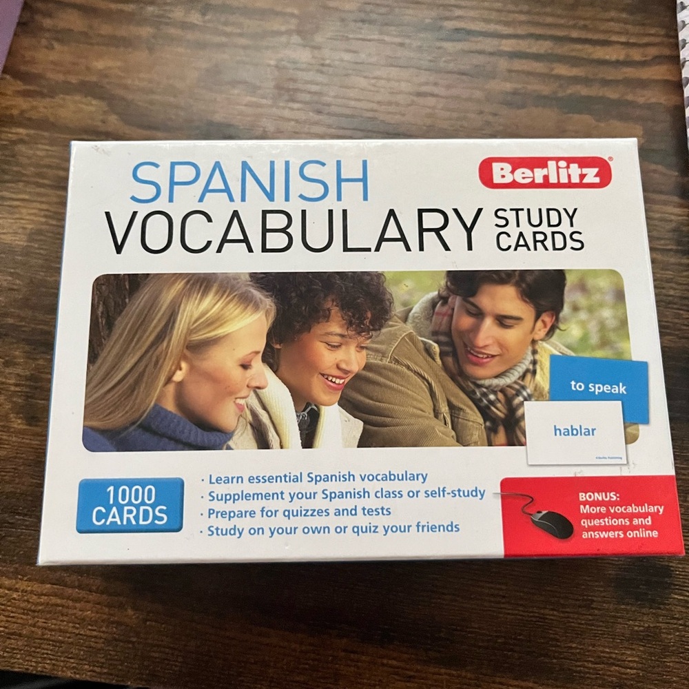 Spanish vocabulary cards